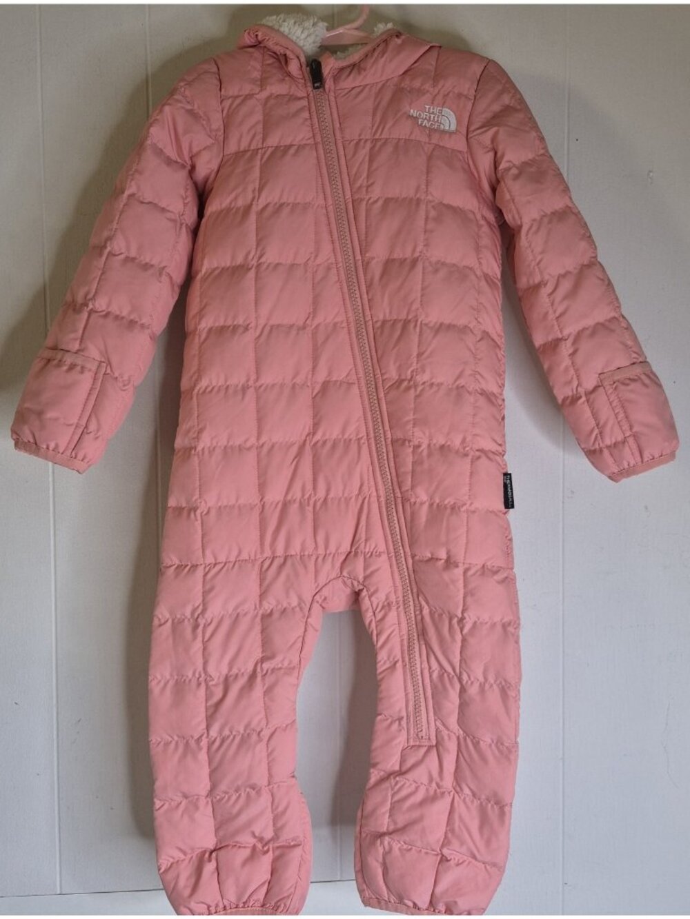 The North Face Infant 18-24M Pink Fleece Lined Hooded Snowsuit Bunting Suit